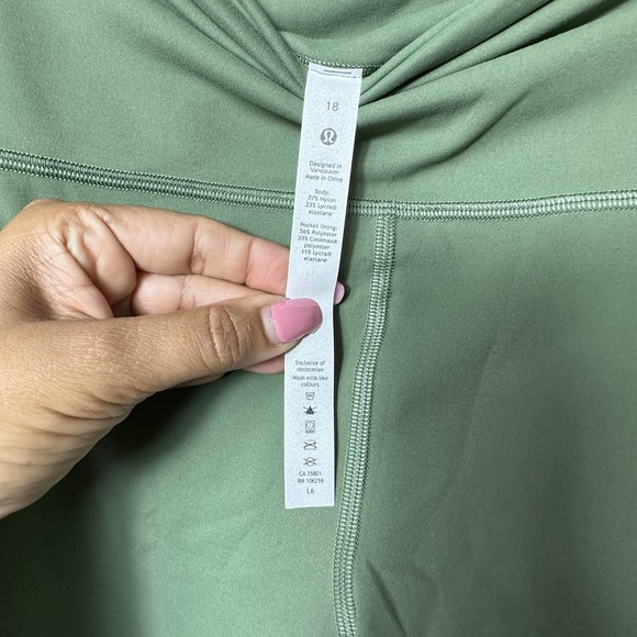 NWT Lululemon Women's Wunder Train High-Rise Tight 25" Green Twill Size 18 - Picture 7 of 9